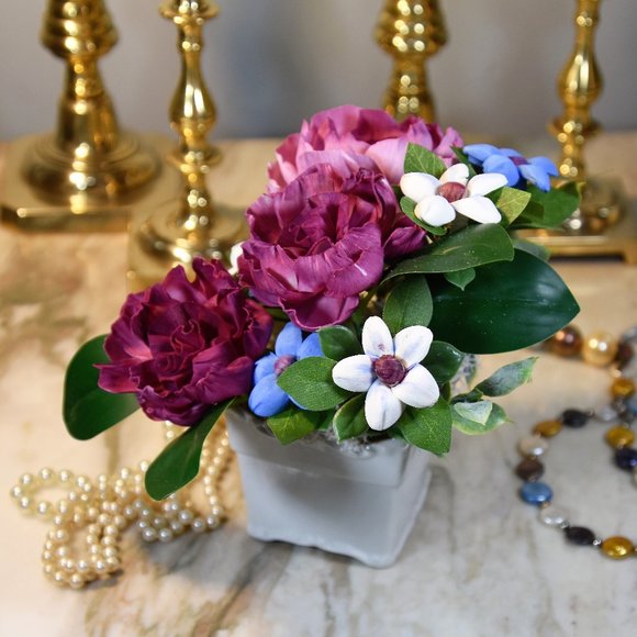 "For Mother with Love" painted on front of small trinket box w/ Sola flowers - Picture 6 of 14